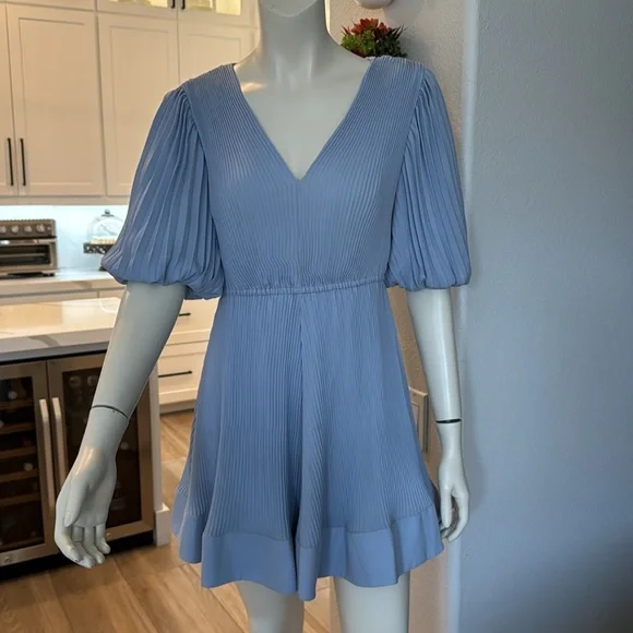 light blue blazer dress Turkey Applique Light Blue Stripe Double Ruffle Dress – Classic Whimsy main image 1